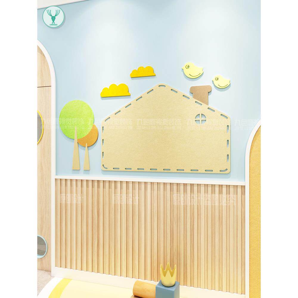 幼儿园环创主题家园联系栏墙面环境布置装饰毛毡背景板墙贴展示板