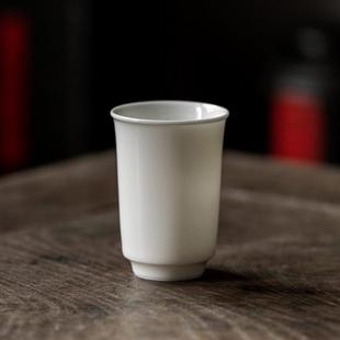 羊脂玉白瓷手工单个家用主人个人杯品茗杯陶瓷纯白单杯功夫茶茶杯