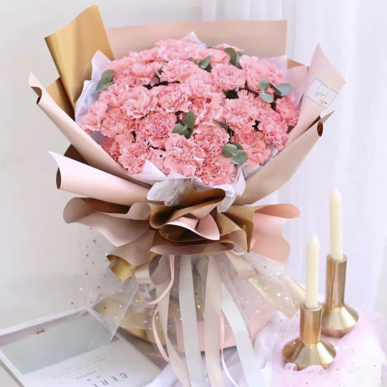 康乃馨花束烟台鲜花同城速递生日送花上门莱州莱阳蓬莱招远龙口