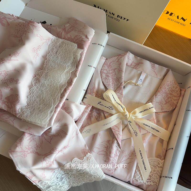 三八妇女节母亲节生日礼物送婆婆妈妈闺蜜睡衣礼盒女真冰丝甜美春