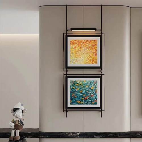 轻奢抽象装饰画现代客厅卧室挂画有框金属画框肌理艺术画