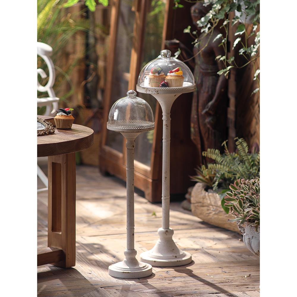 法式覆古高脚果盘艺术感高端精致高颜值做旧风花店咖啡店装饰摆件