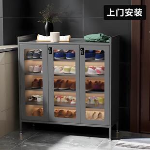 钢制带锁鞋柜室外家用门外楼道走廊铁皮密码锁鞋架不锈放门口外面