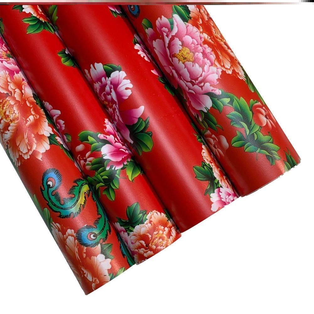 自粘东北大花袄车身改色膜中国风汽车贴墙贴车膜贴纸侧裙车拉花