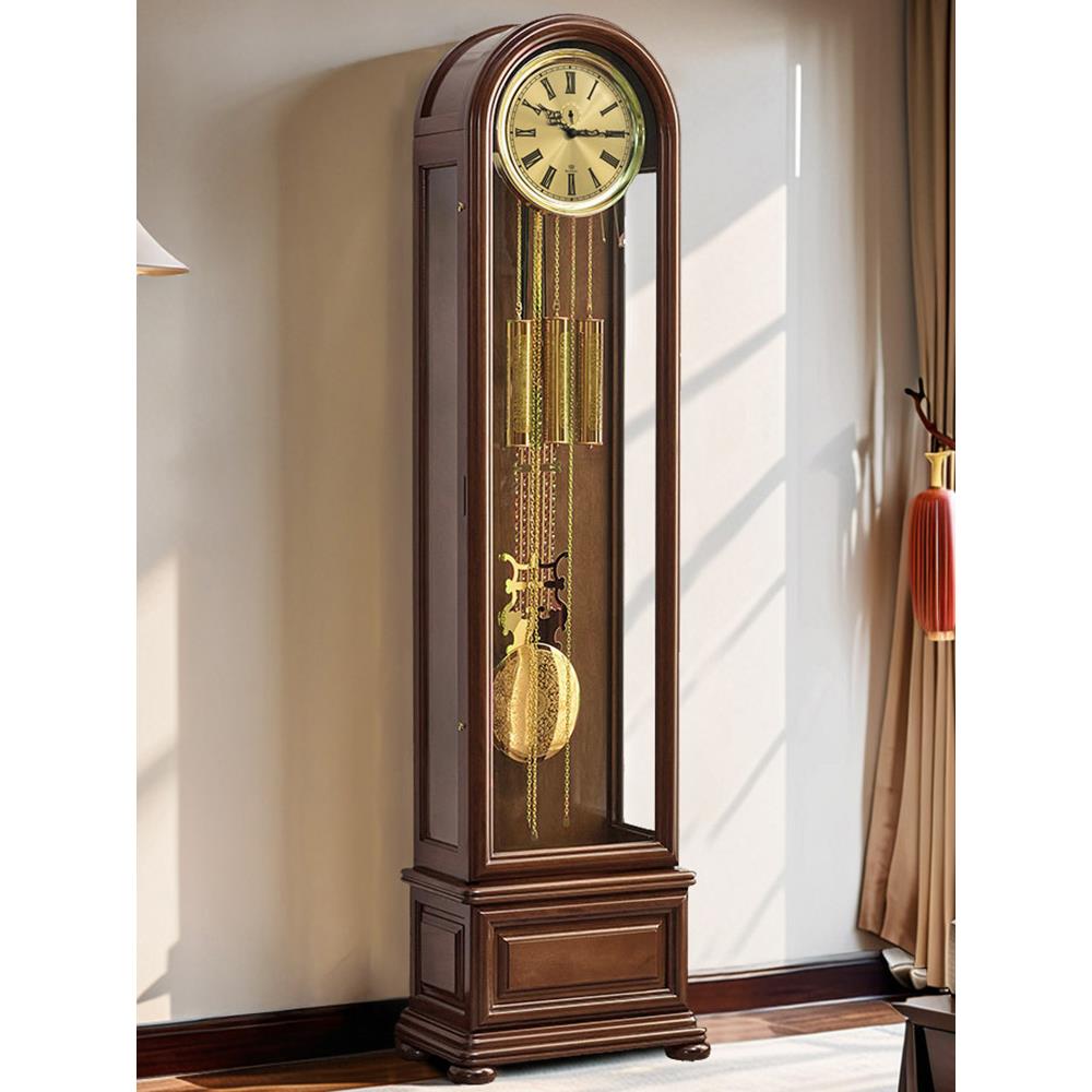 新中式欧式大座钟复古北极星立式德国赫姆勒落地钟客厅家用大摆钟