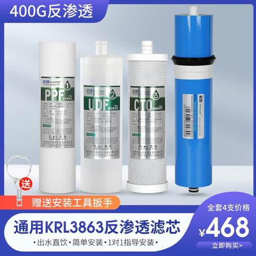 芯园适用沁园净水器滤芯KRL3863/403A(s)/QR-RL403A/B/C活性炭PP