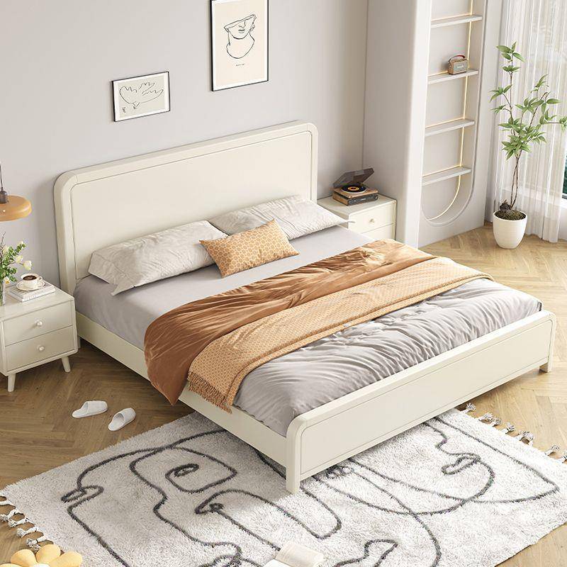 北欧白色全实木床现代简约奶油风床1.8米双人床1.5主卧公主储物床