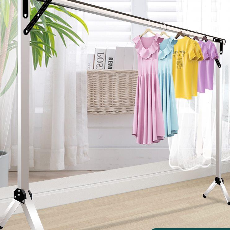 加高加厚晾衣架落地挂衣架折叠宿舍用室内卧室学生晒衣架家用凉杆