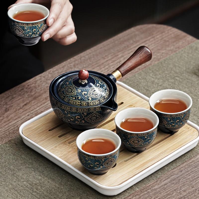 逍遥壶茶具套装小套家用泡茶神器泡摇摆茶壶旅行功夫懒人自动旋转