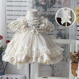 女童洛麗塔公主裙女寶寶夏款 嬰兒裙子 洋氣高檔禮服幼兒園演出夏季