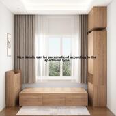 斯堪 纳维亚实木榻榻米床定制衣柜床集成小公寓储物床1.2米儿童