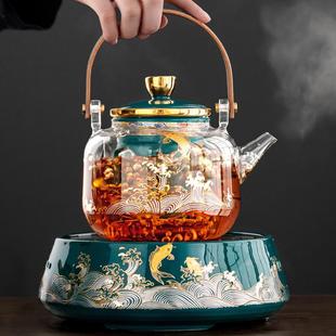 网红家用全自动蒸汽煮茶炉 电陶炉煮茶器玻璃煮茶壶烧水壶茶具套装