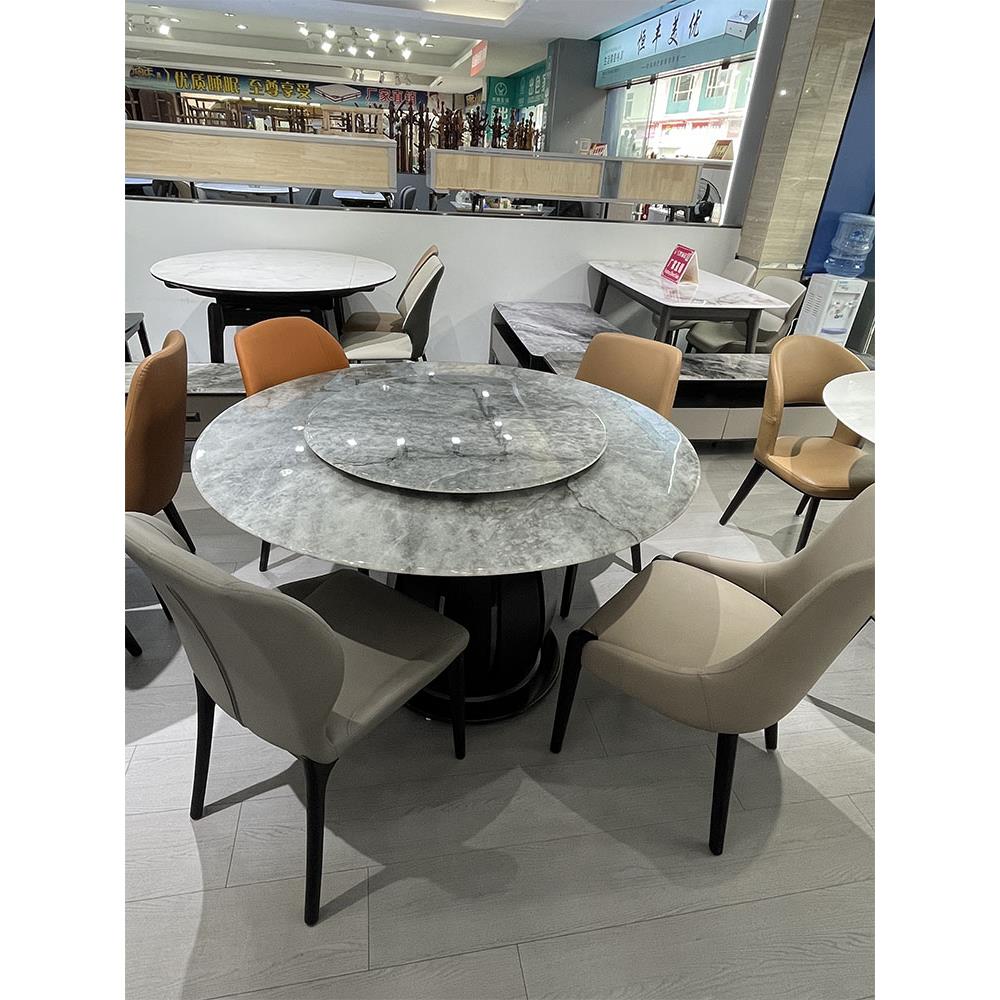 大理石餐桌超晶石天然家用现代简约品质桌椅组合餐厅大户型小户型