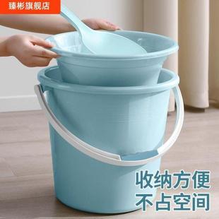 水桶家用储水用塑料桶手提加厚带盖洗脸盆桶学生宿舍洗漱三件