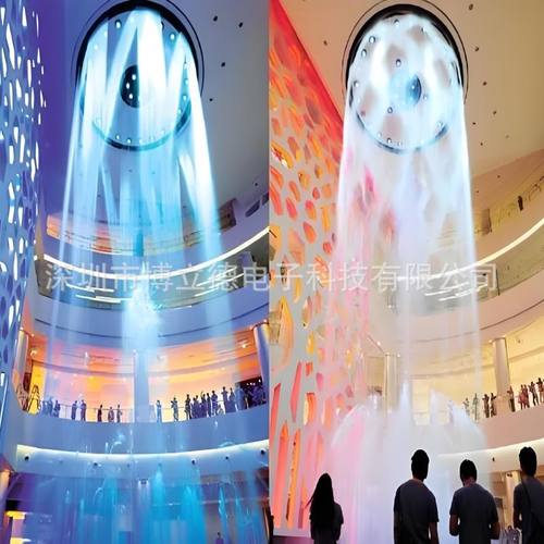 大型户外水帘瀑布数控水幕喷泉造景动态水幕图文数码水帘出口外销