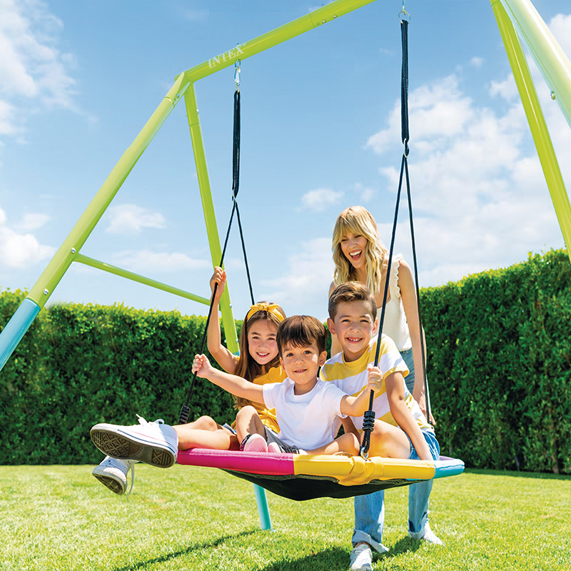 INTEX44111蓝绿碟形秋千组秋千小孩儿童户外庭院荡秋千弯板宝宝
