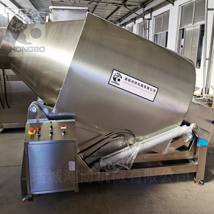 鸿博真空滚揉机380V 鱼肉搅拌机500L 大产量5KW腌制设备