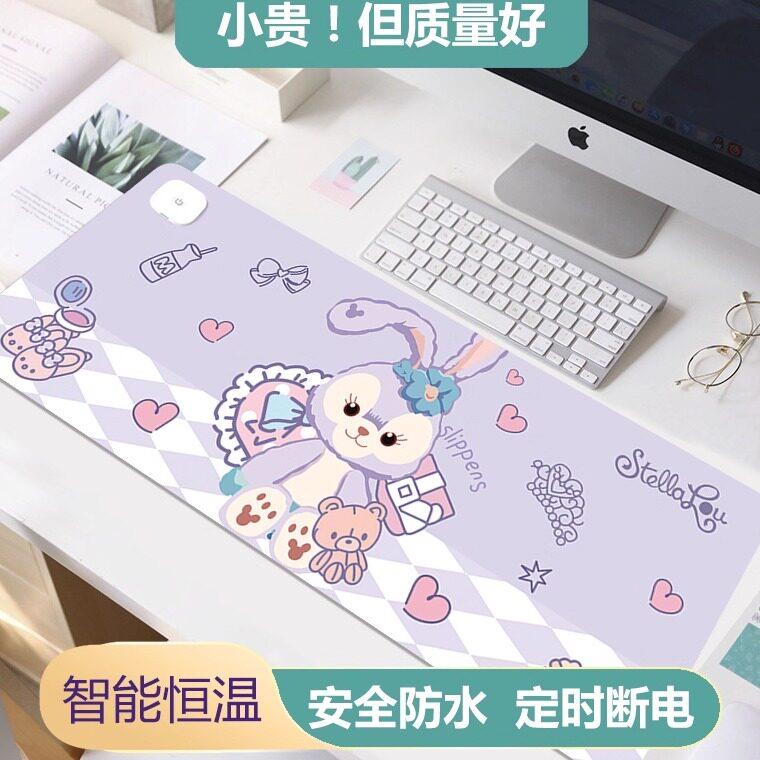 加热滑鼠垫2026年冬季女防水超大办公室桌面发热学生写字暖手桌垫