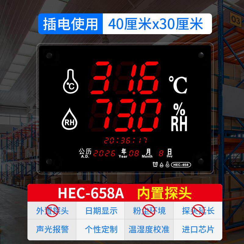 高精准LED温湿度显示器 HEC-658带声光报警 河创电子出品