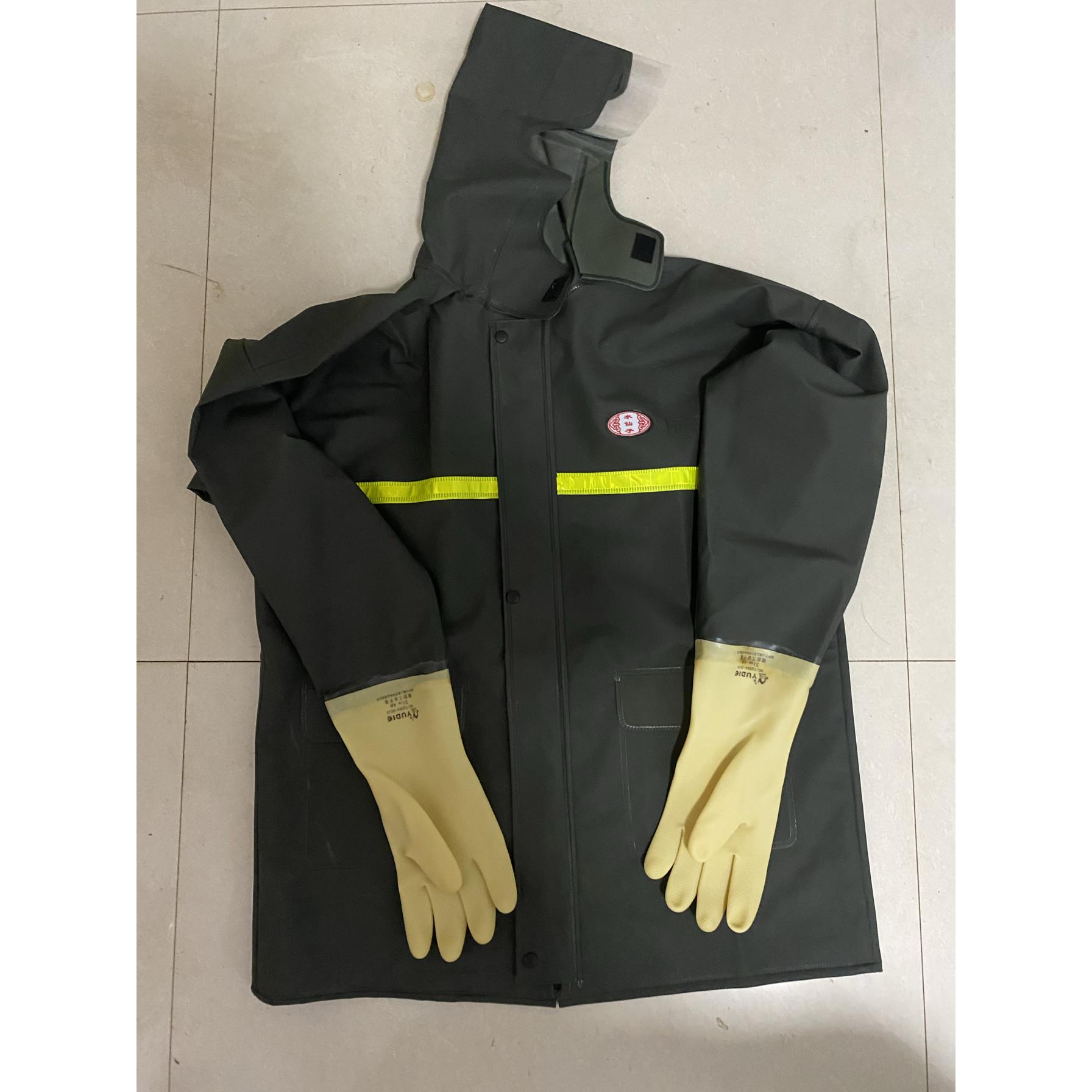 新款小码农用橡胶手套雨衣单上衣橡胶手套渔民专用雨衣防水服防雨