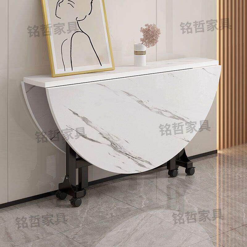 折叠餐桌桌子家用折叠桌圆桌出租房饭桌新型多功能餐桌隐形可折叠