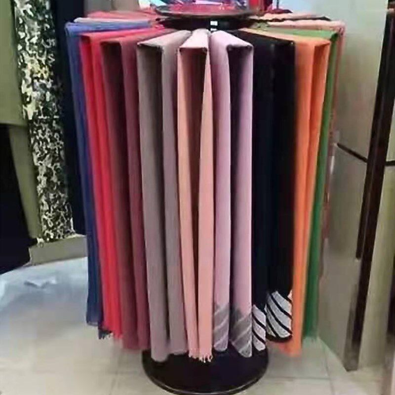 铁艺围巾架子丝巾展示架落地式服装店挂布料披肩陈列货架圆形旋转