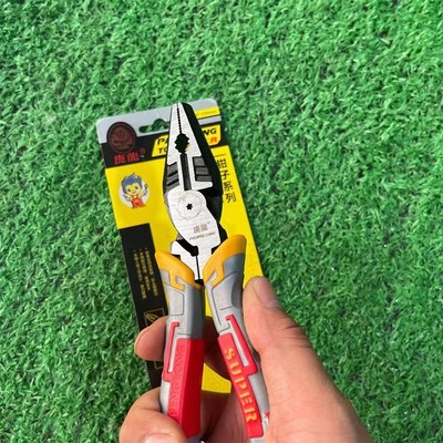 庞龙牌铬钒钢钢丝钳子多用剥线钳省力款尖P嘴斜口钳多用电工钳