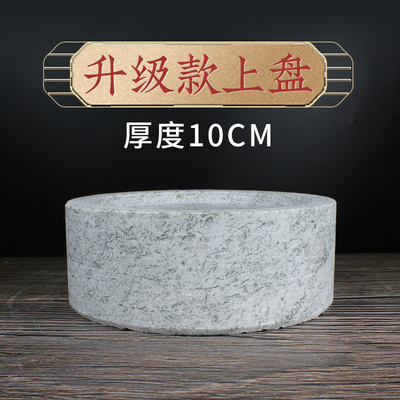 单石磨盘 石磨茶盘n流水老石磨手工石磨盘麻石磨盘装饰摆饰石磨