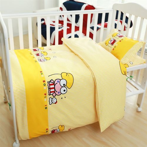 幼儿园夹棉被套三件套六件套纯棉儿童床L上用品宝宝午睡被褥棉花