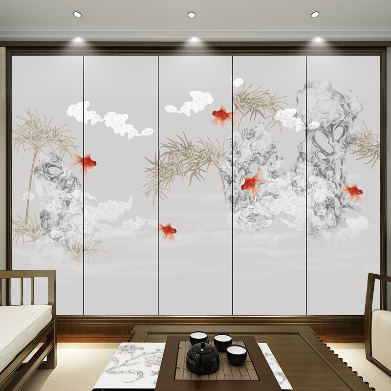 硬包背景墙床头电视沙发新中w式刺绣软包客厅卧室绣花壁画酒店印