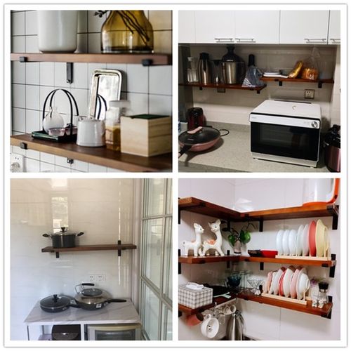 带勾层板托墙上铁艺支撑架一字隔板E置物架挂墙搁板托架打孔高承