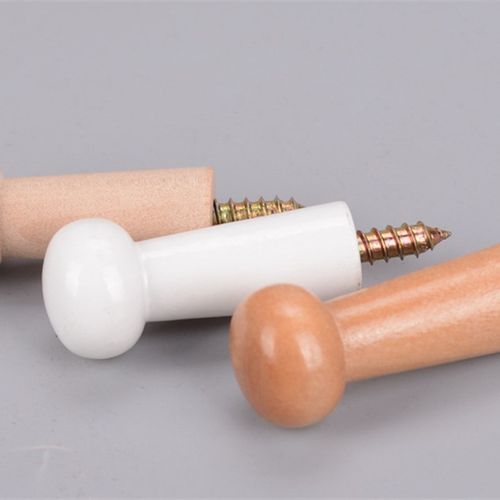 玄关门后实木圆球挂钩 衣帽挂钩实木单钩挂M衣钩 墙壁衣帽架衣帽