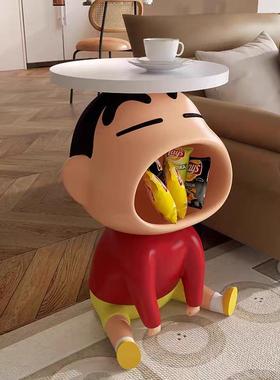 蜡笔小新客厅沙发边几家用卧室小型床头柜落地替代品摆件乔迁送礼