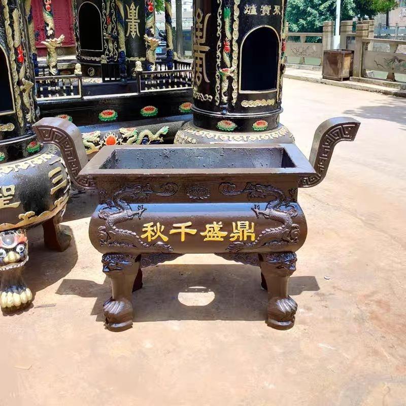 1.5米铸铁大香炉长方形家用寺庙,宗祠,道观风景区香炉香炉鼎