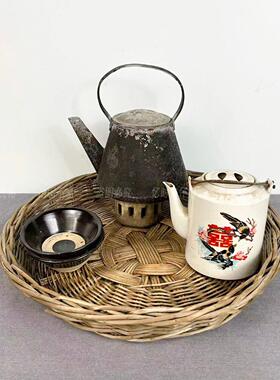 民俗老物件老式山水提梁壶喜鹊壶水壶茶壶古影视道具古董收藏摆件