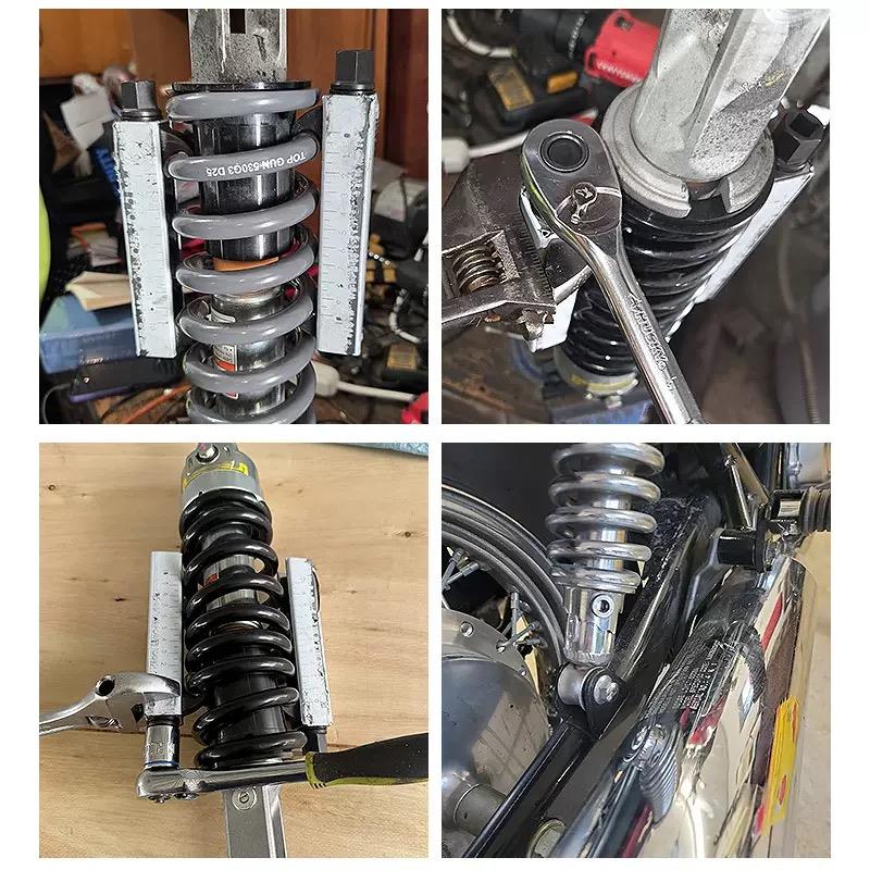 摩托车减震弹簧压缩器避震弹簧拆装维修卷式手动弹簧压缩拆卸工具