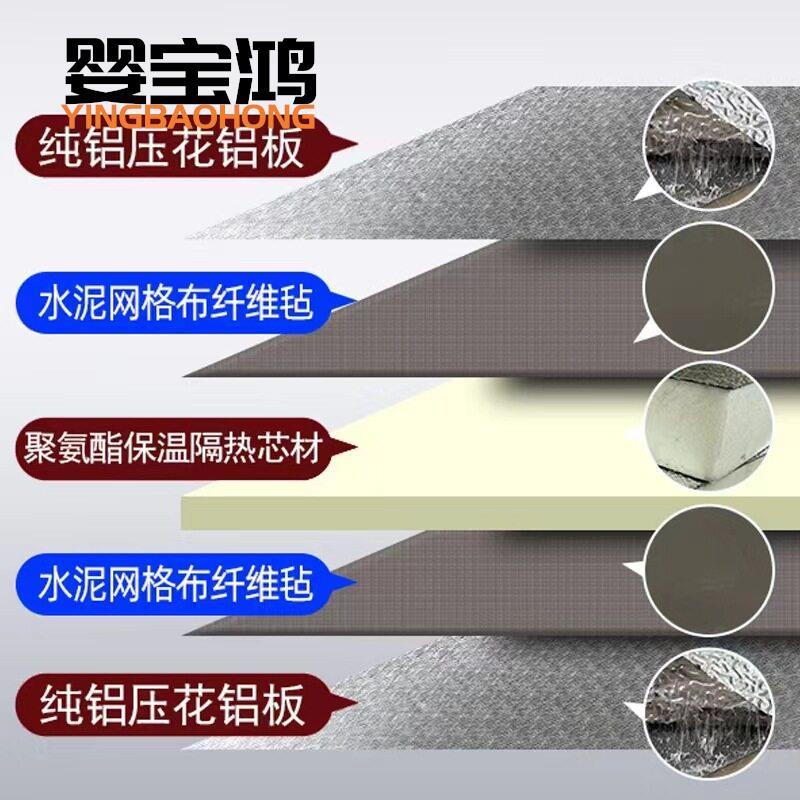 阳光房玻璃屋顶隔热板室内吊顶铝面隔热保温板阻燃防火冷库聚氨酯