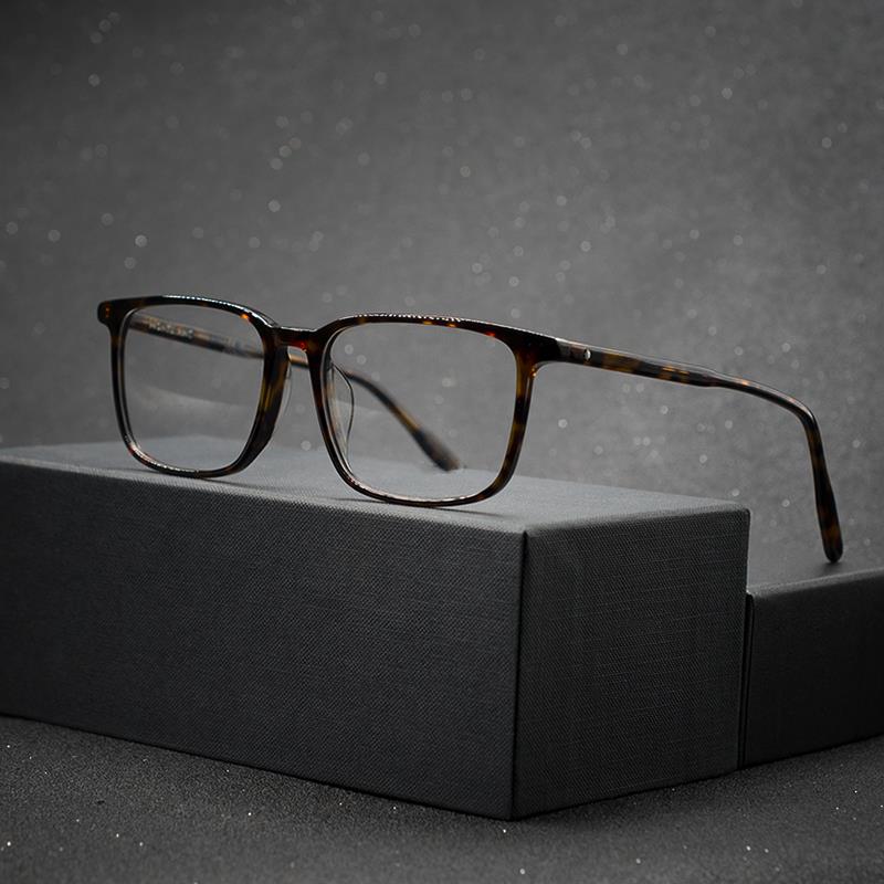 日本玳瑁色大脸男士眼镜框 手工日系板材方框女镜架 复古风配近视