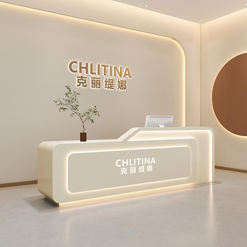 智能美容院吧台培训机构月子中心收银台前台口腔诊所牙科接待台桌
