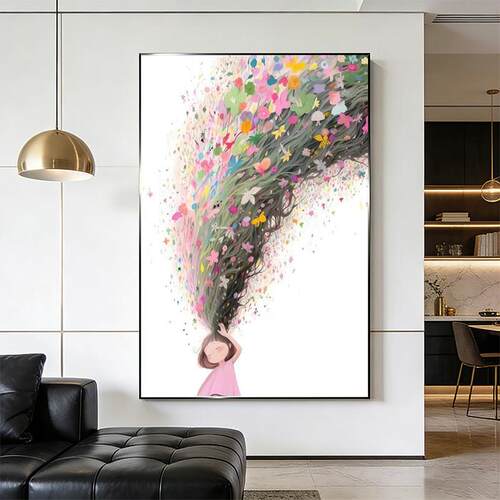 北欧简约小众艺术装饰画现代轻奢客厅背景墙挂画玄关入户装饰画