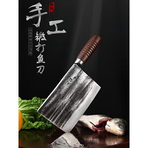 统致锻打传统手工杀鱼刀专用刀卖鱼专业斩鸡鸭砍骨刀斩切刀宰鱼刀