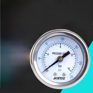 Acutek轴向不锈钢压力表y40bf - z16bar Zg1/8材质304耐氨高温