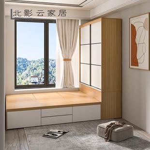 北欧榻榻米床衣柜一体化组合简约现代儿童床储物床双人床储物床家