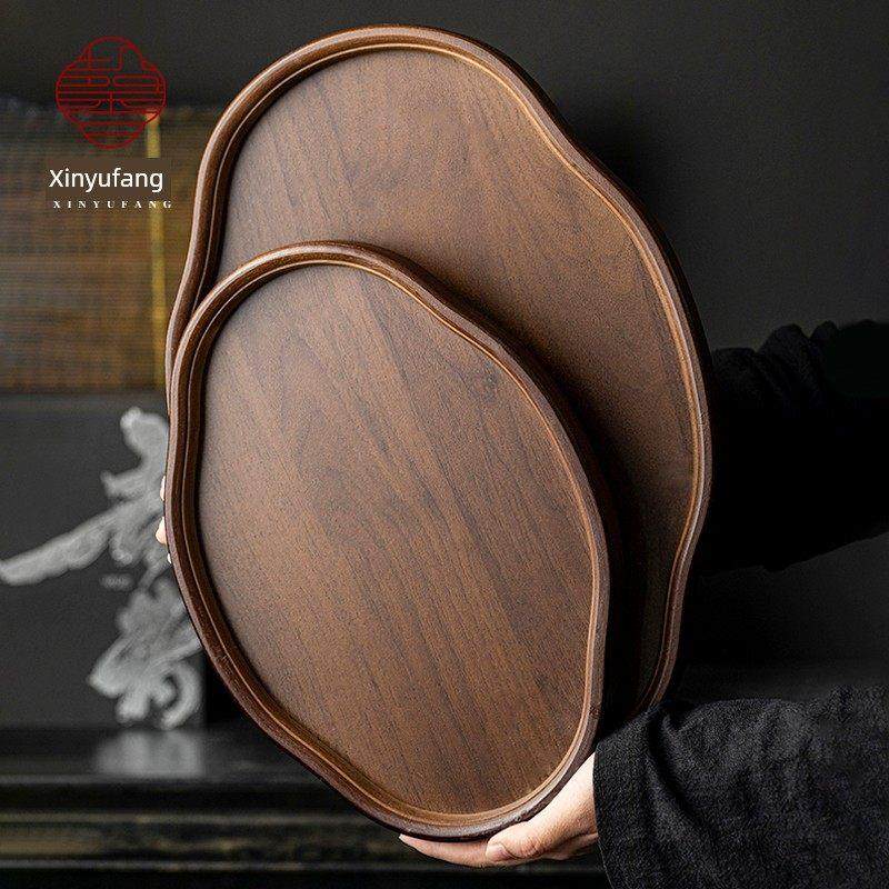 中国海棠形茶盘家用干茶盘核桃覆古餐盘收纳托盘如意形茶服务,餐饮具,茶盘,淘宝优惠券,粉丝福利购,淘宝优惠卷