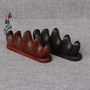 红木笔搁实木毛笔架笔搁红酸枝手工蝙蝠笔搁笔架笔山文房四宝笔搁