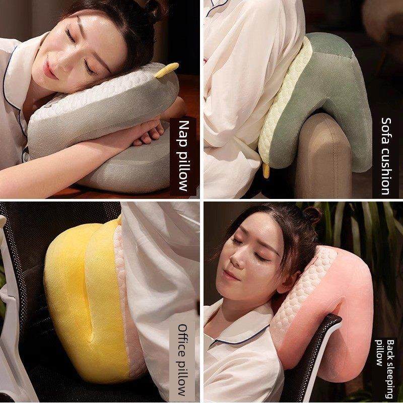 日本精选冰丝豆绒小枕头办公室午睡工艺品学生教室躺桌睡觉枕头