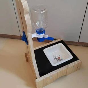 水壶自动滚珠饮水器不湿嘴神器 宠物食盆猫碗狗碗实木悬挂立式