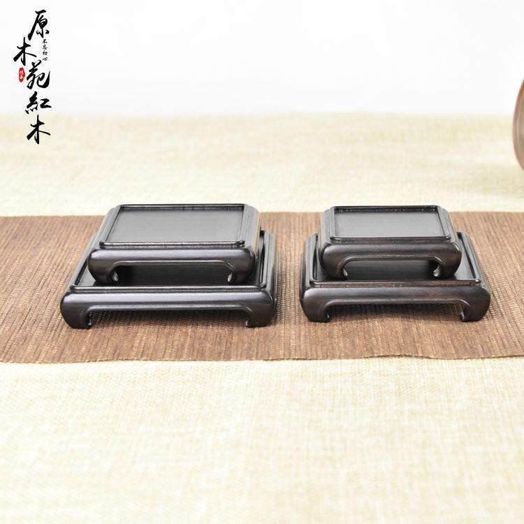 实木方印木托紫檀整体材料微盆景底座玉石装饰木雕底座