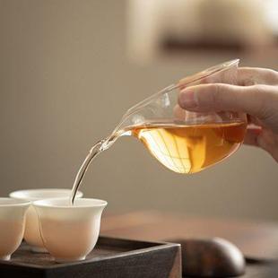 玻璃公道杯粉色茶海耐高温烟灰葫芦分茶器茶具配件高档加厚不烫手
