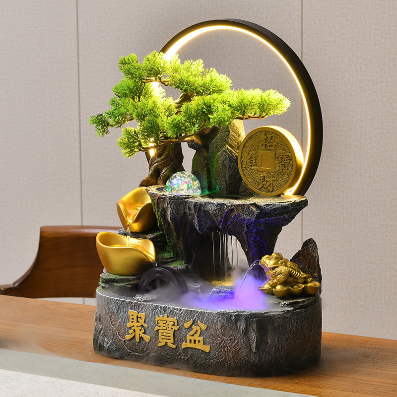 聚宝盆玄关客厅电视柜风水轮装饰品办公室桌面招财流水摆件循环水,家居饰品,装饰摆件,淘宝优惠券,粉丝福利购,淘宝优惠卷